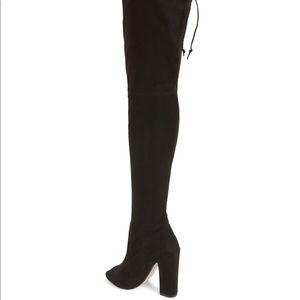 STEVE MADDEN OTK PEEP TOE BOOTS
